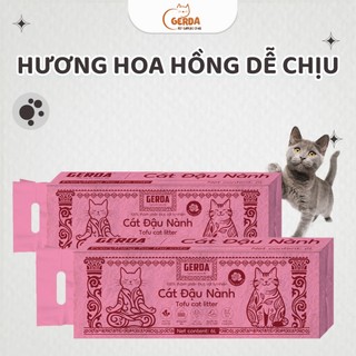 Combo 3 túi đậu lành hương hoa hồng 6L cho mèo . siêu vón cục -không bết đáy . khử mùi tốt