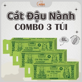 ( Combo 3 túi 6L) cát đậu nành hương hoa nhài . cát sinh học khử mùi cực tốt ,vệ sinh an toàn.