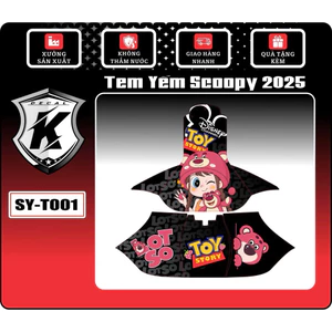 Decal tem dán nhựa nhám Scoopy 2025 decal Cao cấp(Trước +Sau)