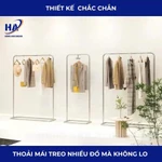 Giá kệ treo quần áo inox chân O thép không gỉ, kệ treo đồ thời trang, cứng cáp chắc chắn, sáng bóng- Hùng anh decor — ảnh 2
