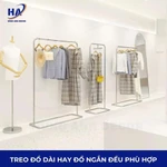 Giá kệ treo quần áo inox chân O thép không gỉ, kệ treo đồ thời trang, cứng cáp chắc chắn, sáng bóng- Hùng anh decor — ảnh 3