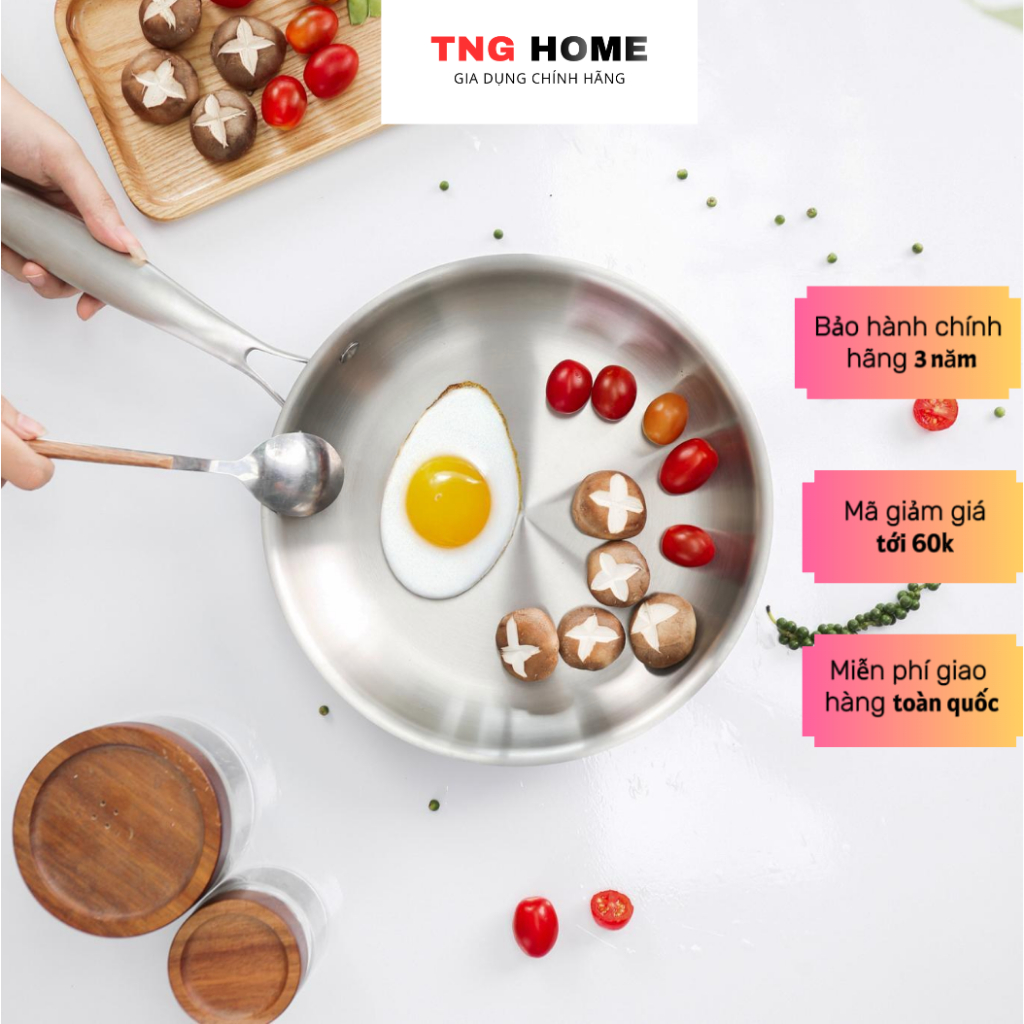 Chảo rán inox nguyên khối chắc chắn, an toàn cho sức khỏe Jiwon ...