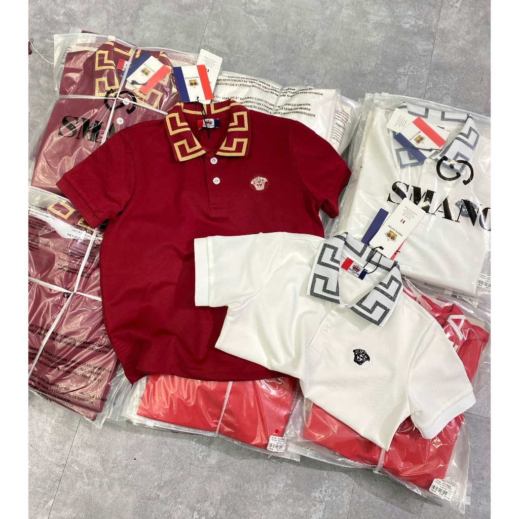Áo Polo Bé Trai Thêu Logo 2 Màu Siêu Đẹp - Áo Polo Bé Trai Vơ Sạc Thêu Logo Cao Cấp Phong Cách Boy phố