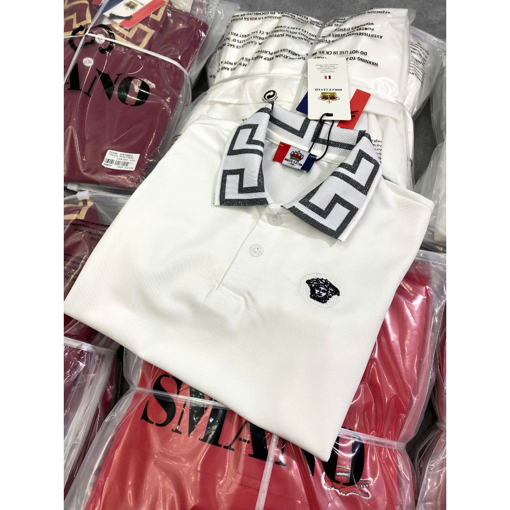 Áo Polo Bé Trai Thêu Logo 2 Màu Siêu Đẹp - Áo Polo Bé Trai Vơ Sạc Thêu Logo Cao Cấp Phong Cách Boy phố