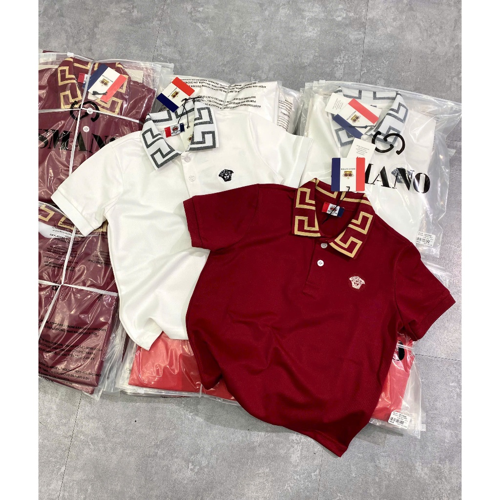 Áo Polo Bé Trai Thêu Logo 2 Màu Siêu Đẹp - Áo Polo Bé Trai Vơ Sạc Thêu Logo Cao Cấp Phong Cách Boy phố