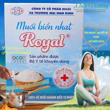 Muối biển nhạt Royal giảm 30% Natri tốt cho tim mạch, huyết áp & thận của bạn, dành cho những người có xu hướng ăn nhạt