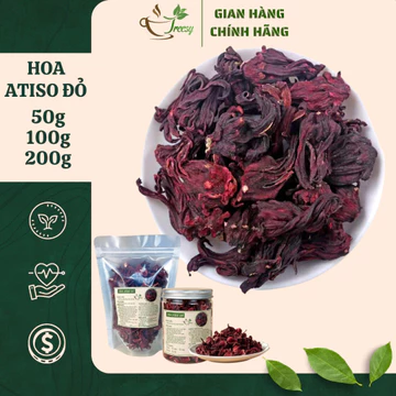Trà Hoa Atiso Đỏ Sấy Khô, Sạch, màu đẹp - Trà thảo mộc Treesy - Trà hoa quả