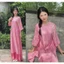 Set Áo Dài Cách Tân Nữ Chất Lụa Gấm Dáng Suông Màu Hồng Họa Tiết Vân Sang Trọng Mặc Tết Đi Lễ Chùa T1451G