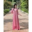 Set Áo Dài Cách Tân Nữ Chất Lụa Gấm Dáng Suông Màu Hồng Họa Tiết Vân Sang Trọng Mặc Tết Đi Lễ Chùa T1451G