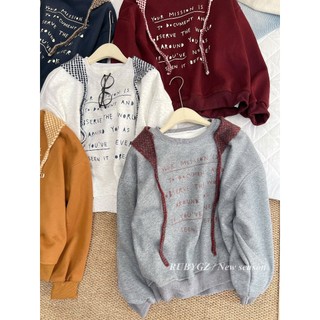 Áo Nỉ Dài Tay Sweater Lót Lông In Chữ Basic QCCC Cao Cấp