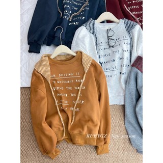 Áo Nỉ Dài Tay Sweater Lót Lông In Chữ Basic QCCC Cao Cấp