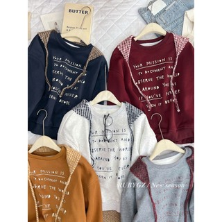 Áo Nỉ Dài Tay Sweater Lót Lông In Chữ Basic QCCC Cao Cấp