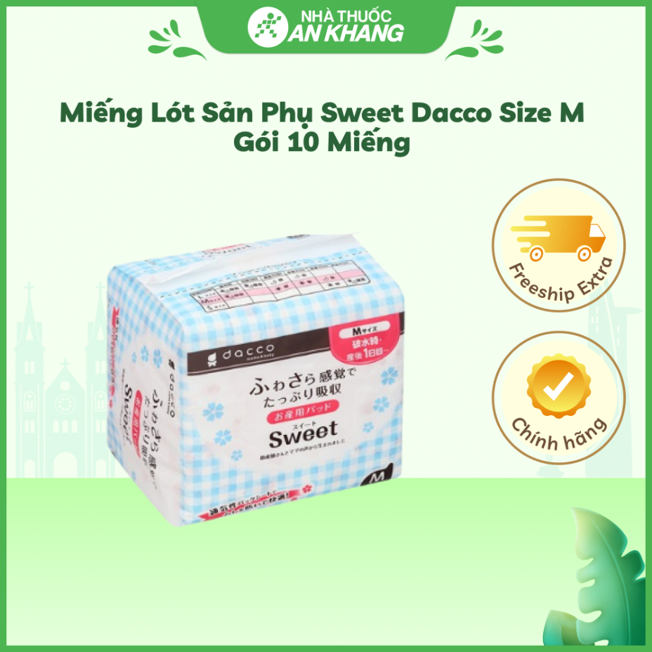 Miếng lót sản phụ Sweet Dacco size M gói 10 miếng