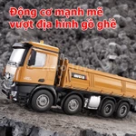 Xe ben điều khiển từ xa Huina 1536 cao cấp 4 chân kèm pin sạc, khả năng tải 15kg có đèn và âm thanh, xe tải điều khiển — ảnh 5