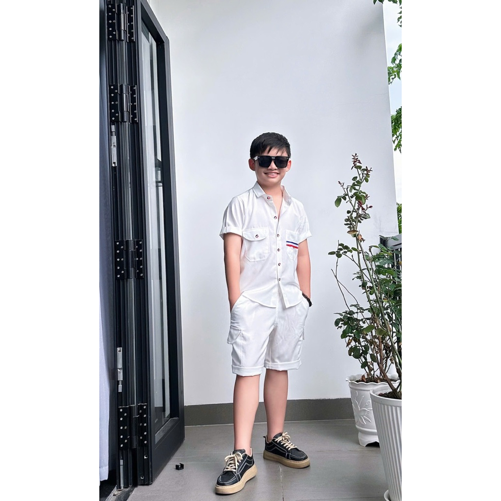 set sơmi thiết kế cao cấp cho bé yêu 10kg-52kg
