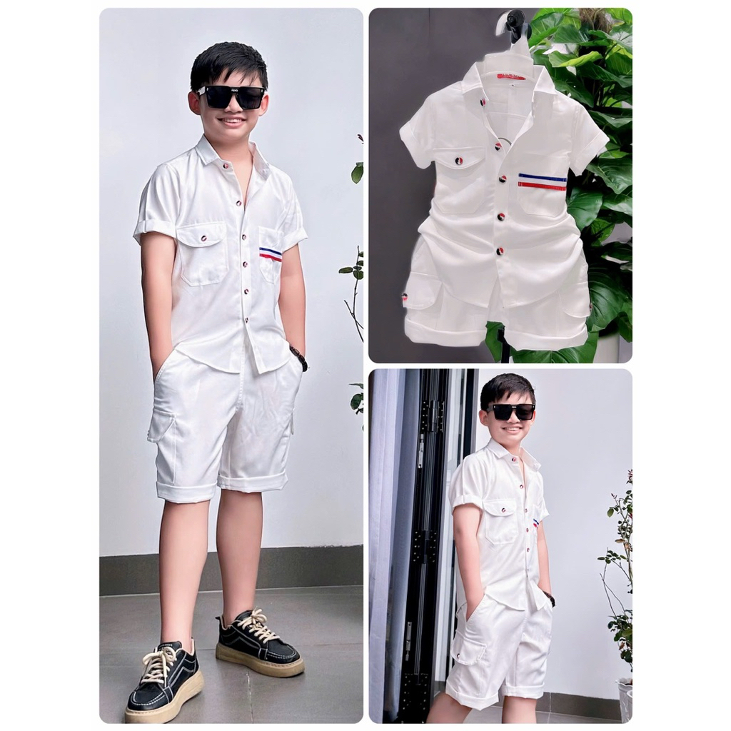 set sơmi thiết kế cao cấp cho bé yêu 10kg-52kg