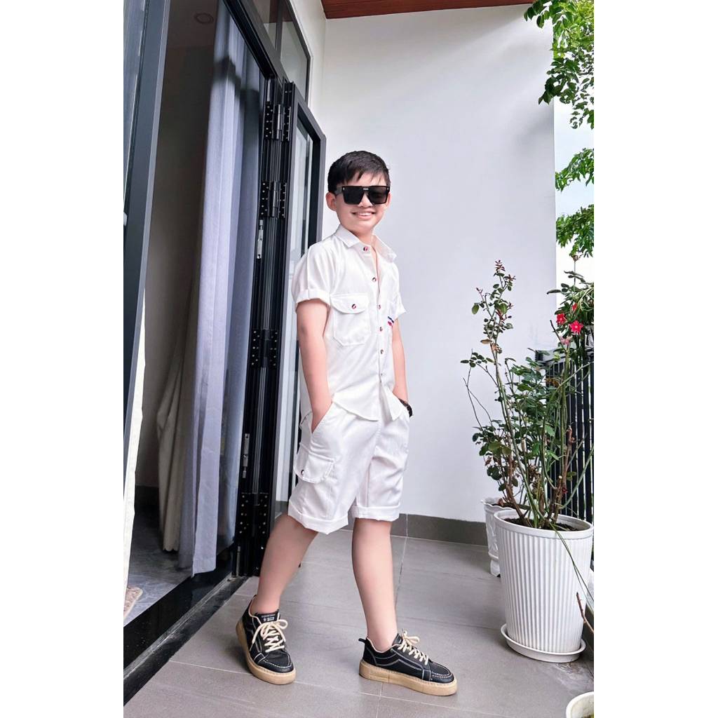 set sơmi thiết kế cao cấp cho bé yêu 10kg-52kg