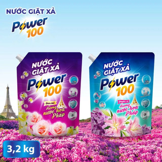 Nước Giặt Xả Power100 Hương Nước Hoa Pháp Túi 3.2KG