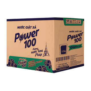 Nước Giặt Xả Power100 Hương Nước Hoa Pháp - Can 3.4KG