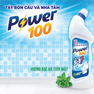 Nước tẩy bồn cầu và nhà tắm POWER100 Hương Bạc Hà 900ml/chai