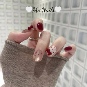 Nail Box Thiết Kế Móng Úp, Mong Giả Đỏ Rịu Phối Mắt Mèo Vàng Noel và Tết M32