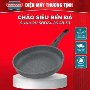 Chảo đá chống dính siêu bền Sunhouse size 24, 26,28,30, chảo đá đáy từ Bennix size 24,26,28,30_Hàng chính hãng giá rẻ