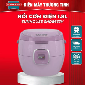 NỒI CƠM ĐIỆN 1.8L SUNHOUSE SHD8663G - Bảo hành chính hãng 12 tháng