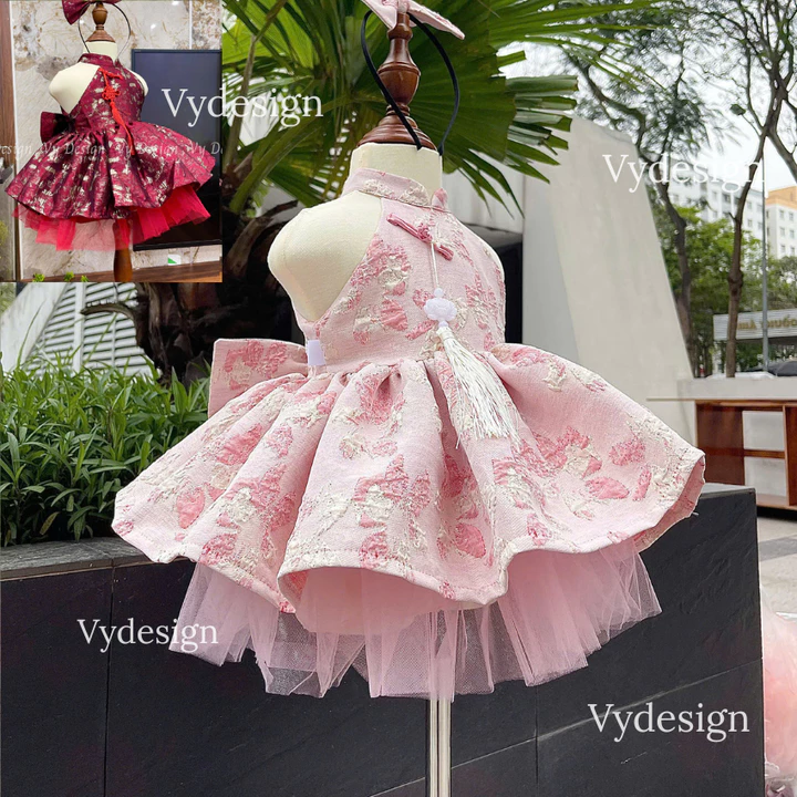 Set Váy Yếm Trung Thu Cho Bé Gái MOONKID, Kèm Phụ Kiện, Bồng Tự Nhiên. Váy Yếm Bé Gái, Đầm Tết, Trung Thu Cho Bé