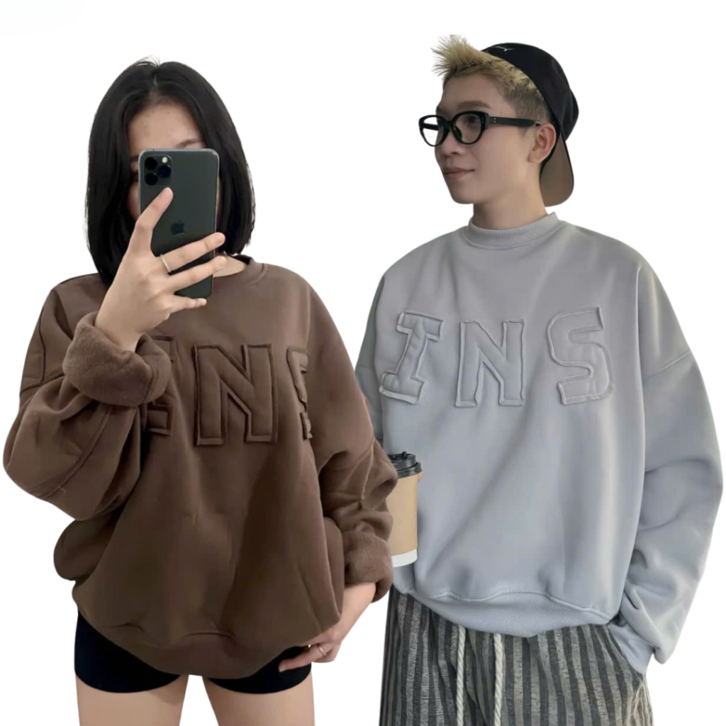 Áo sweater Thêu Chữ INS nỉ bông Nam nữ Unisex Form Rộng Thời Trang Trẻ Trung mặc nhà,dạo phố SSL