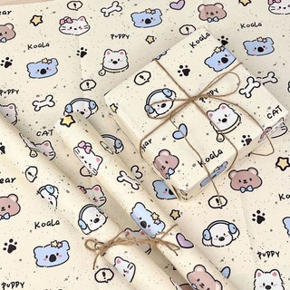 Meowu Giấy Gói Quà Hoạt Hình 50 x 70cm Nhiều Hoạ Tiết Đáng Yêu