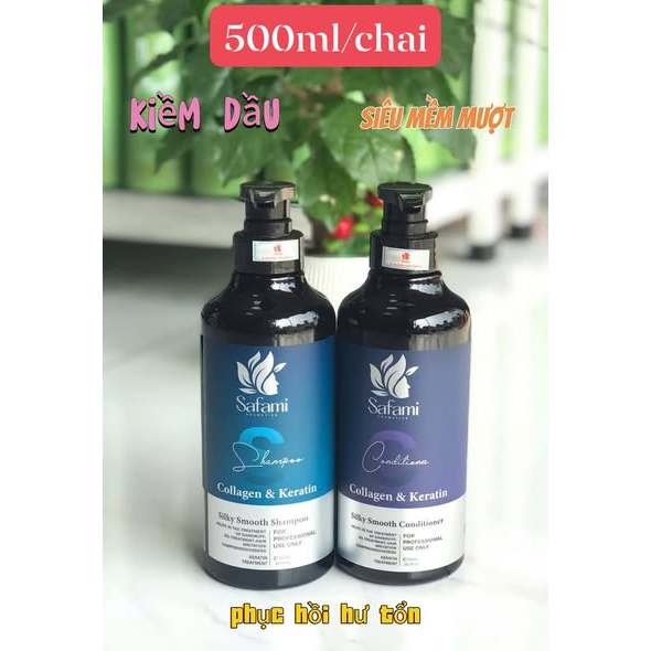 Cặp Gội Xả Phục Hồi Safami siêu mềm mượt 500ml
