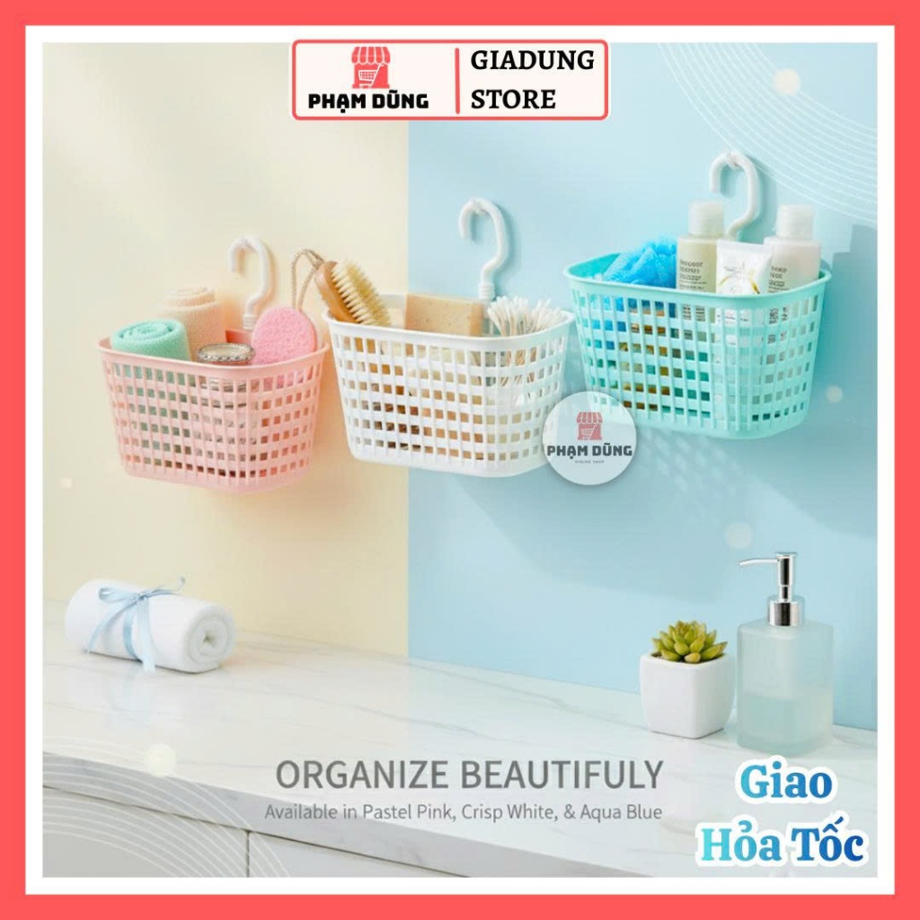 Rổ móc Việt Nhật treo bồn rửa chén bát , giỏ treo nhà tắm đựng đồ tiện ...