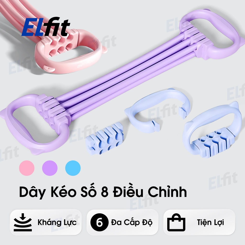 Dây Tập Kháng Lực Số 8 Tai Mèo - 15-90lbs - Dành Cho Văn Phòng, Nội Trợ - DayKeoTaiMeo