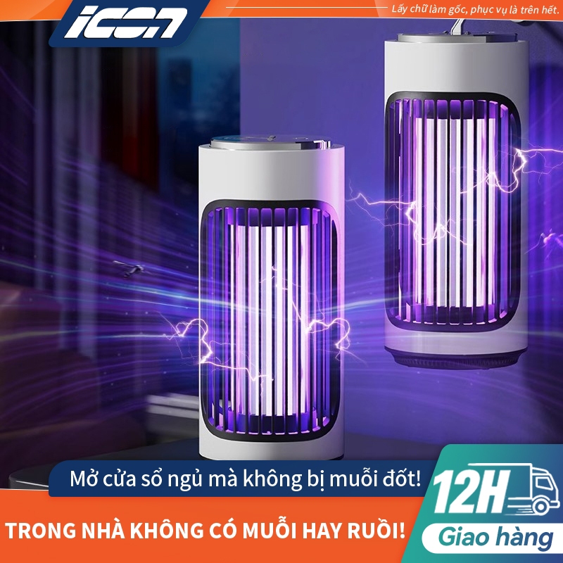 Đèn Bắt Muỗi UV ICON - Sạc Pin, Treo Tường & Để Bàn, Ánh Sáng UV, Vừa Hiệu Quả Vừa Làm Decor