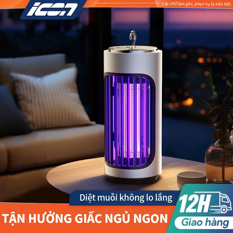 Đèn Bắt Muỗi UV ICON - Sạc Pin, Treo Tường & Để Bàn, Ánh Sáng UV, Vừa Hiệu Quả Vừa Làm Decor