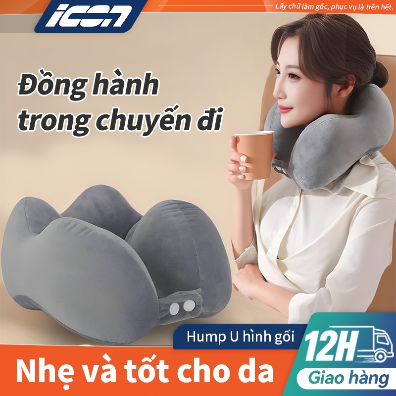 ICON Gối Chữ U Hump，Vệ gối tiện lợi cho chuyến đi dài hạn, Phòng ngừa mệt mỏi khi đi xe và làm việc tại văn phòng