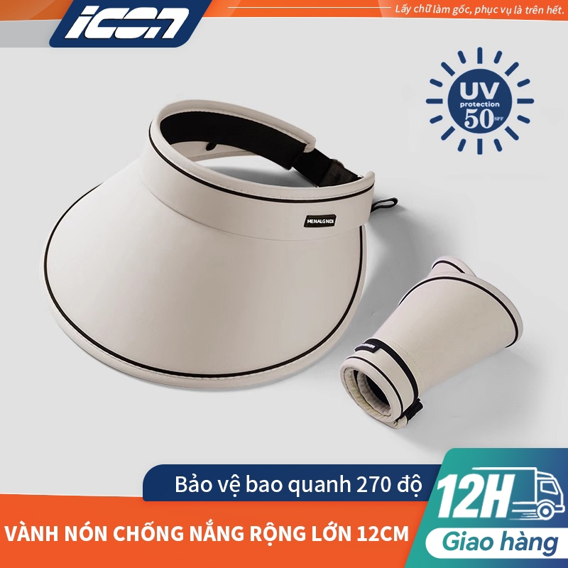 ICON Mũ vành rộng nửa đầu, mũ chống nắng chống tia cực tím, dùng được cho cả nam và nữ, thời trang và đẹp mắt