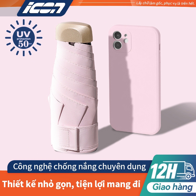Ô Dù Mini ICON Chống UV - Ô Che Mưa Gấp Gọn, Siêu Nhẹ, Chống Nắng Hiệu Quả, Tiện Lợi Mang Theo
