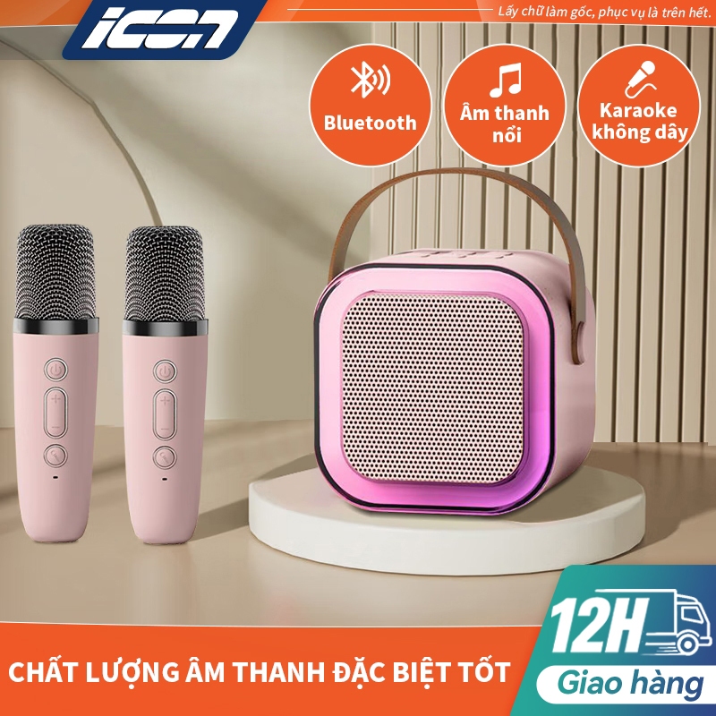 ICON Loa Kéo Karaoke Bluetooth Mini - Âm thanh chất lượng cao, Thiết Kế Nhỏ Gọn, Phù Hợp Gia Đình & Tiệc Tùng