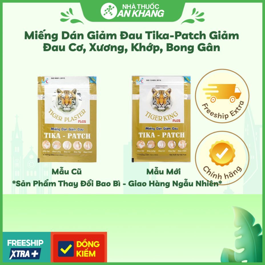 Hộp 80 Miếng dán giảm đau Tika-Patch giảm đau cơ, xương, khớp, bong gân