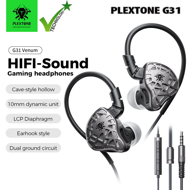 TAI NGHE GAMING PLEXTONE G31 – ÂM THANH ĐỊNH VỊ CHUẨN XÁC – MIC RÕ – JACK 3.5MM – MÓC TAI CHỐNG RƠI | BigBuy360 - bigbuy360.vn
