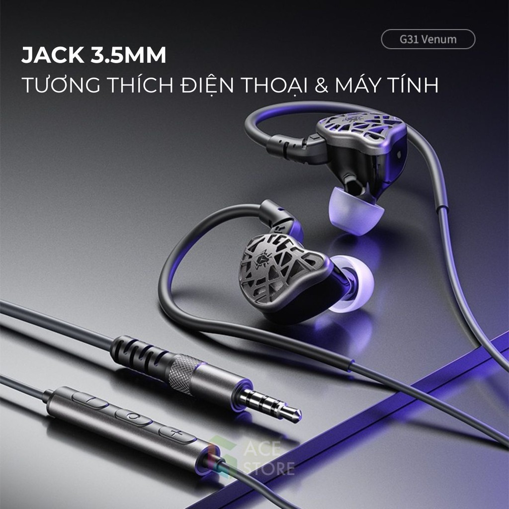 TAI NGHE GAMING PLEXTONE G31 – ÂM THANH ĐỊNH VỊ CHUẨN XÁC – MIC RÕ – JACK 3.5MM – MÓC TAI CHỐNG RƠI | BigBuy360 - bigbuy360.vn