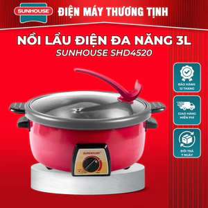 NỒI LẨU ĐIỆN,nồi nấu ĐA NĂNG sunhouse dung tích 3L công suất 1300w,nồi lẩu bareti ,hàng chính hãng bao lỗi 1 đổi 1