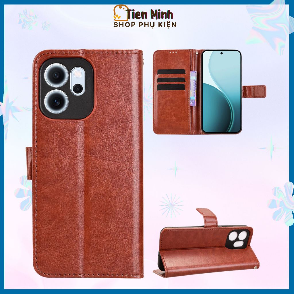 Ốp Lưng Bao Da Ví Gập OPPO Chất Lượng Cao 2 Mặt, Đời A3 A12 A15 A16 A60 A1K A3S A5S A52 A74 A78 A9