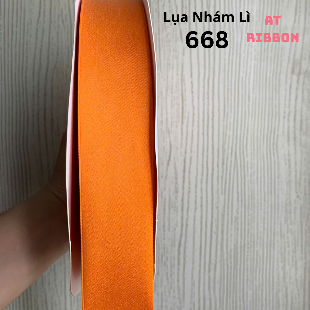 Ruy Băng Lụa Nhám Lì YAMA cao cấp dài 9,14 mét mềm mướt, mỏng nhẹ làm đồ Handmade (Tone Đỏ Cam)