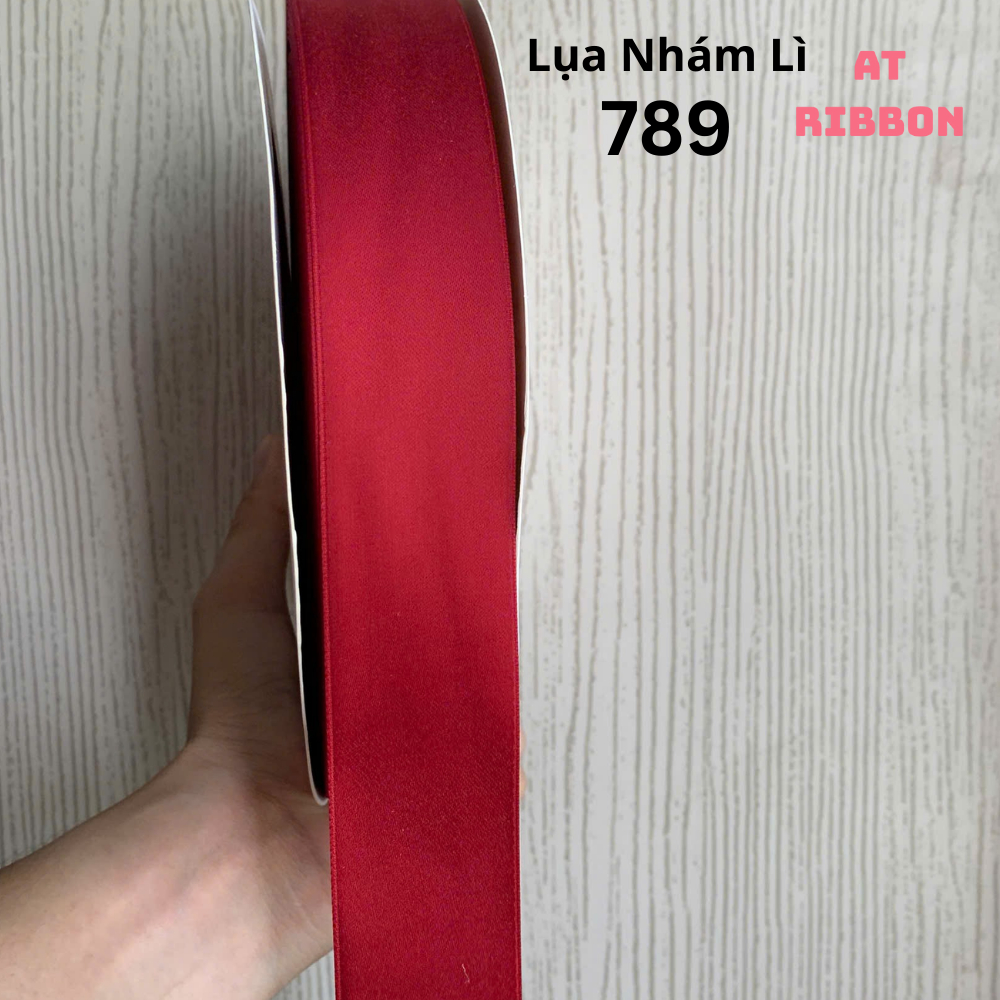 Ruy Băng Lụa Nhám Lì YAMA cao cấp dài 9,14 mét mềm mướt, mỏng nhẹ làm đồ Handmade (Tone Đỏ Cam)