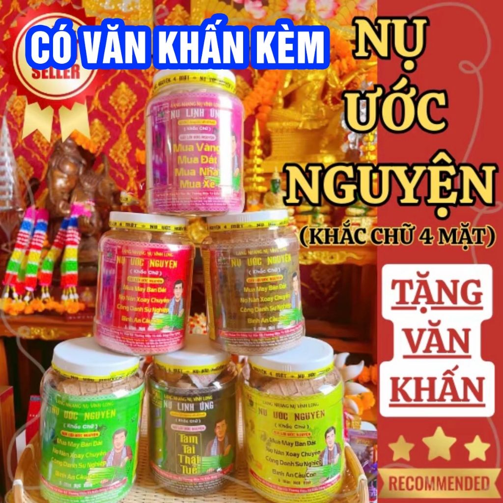 (Tặng văn Khấn) NỤ ƯỚC NGUYỆN 4 MẶT MÀU VÀNG xua đuổi â.m khí, tă.ng dương k.hí thu hút tài lộc, may mắn