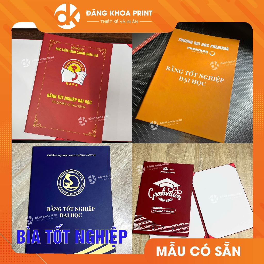 [Link 2] Bìa đựng bằng khen, bìa đựng chứng chỉ, bìa chụp ảnh kỷ yếu các trường đại học, cao đẳng mẫu sẵn