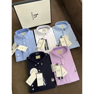 Áo dài tay hazzy golf hàn quốc xuất dư Sơmi Oxford Hazzys ss2025  logo thêu ,Chất vải Oxford mịn mềm