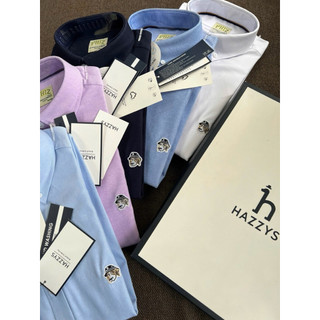 Áo dài tay hazzy golf hàn quốc xuất dư Sơmi Oxford Hazzys ss2025  logo thêu ,Chất vải Oxford mịn mềm